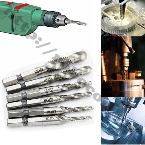 Bộ 6 Mũi Khoan Taro HSS Tạo Ren Cao Cấp